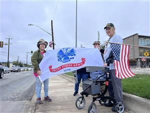 Veteran with flag