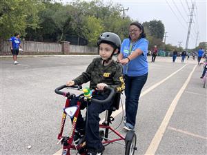 Student on bike