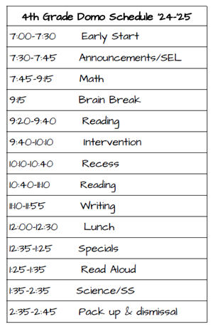 Domo Schedule